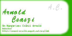 arnold csaszi business card